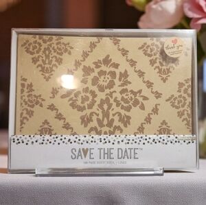 Save the Date Guest Book with Elegant Pattern